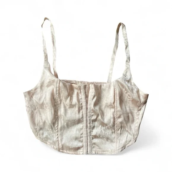 Butterfly/Flower Satin Corset Bustier Camisole Coquette Romantic delicate M - Picture 2 of 7